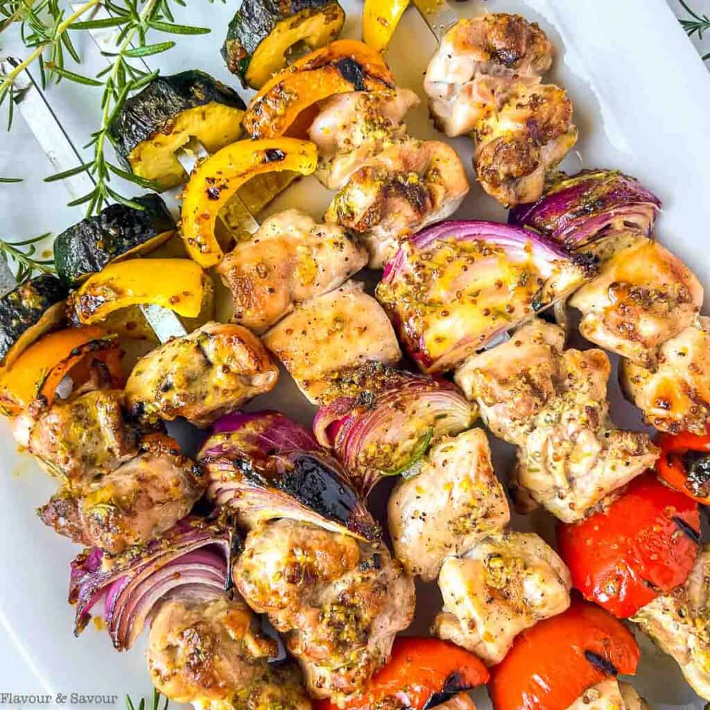 Grilled Rosemary Mustard Chicken Kabobs Flavour and Savour