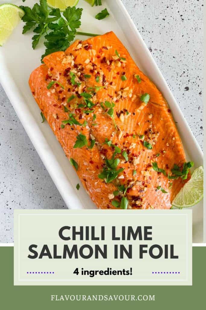Image and text for Honey Chili Lime Salmon in Foil