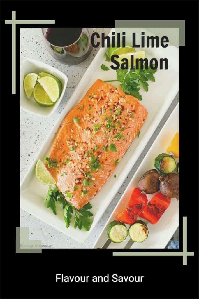 Pinterest image with text for Chili Lime Salmon