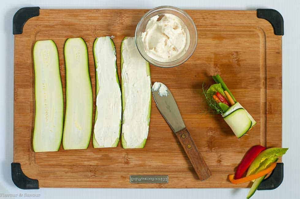 Preparing Zucchini Roll-ups