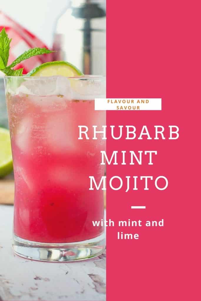 image with text for Rhubarb Mint Mojito