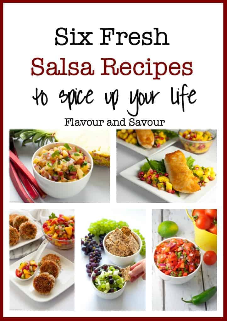 Six Fresh Salsa Recipes to Spice up Your Life. Lots of ideas for different salsa recipes to have as a dip or with fish, chicken or burgers! |www.flavourandsavour.com