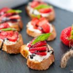 Strawberry Whipped Feta Crostini with Balsamic Drizzle |www.flavourandsavour.com