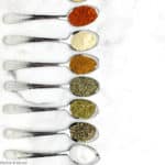 spoons with spices for Cajun seasoning mix