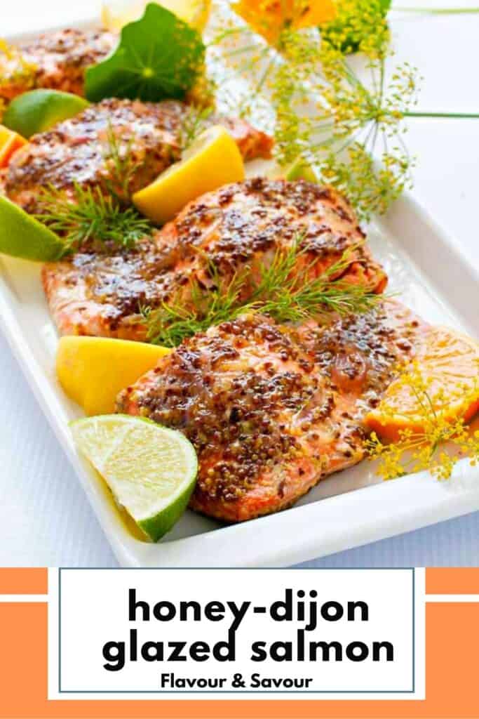 Image with text for Honey Dijon Salmon