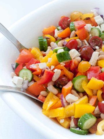 Mediterranean Chopped Salad with Cannellini Beans