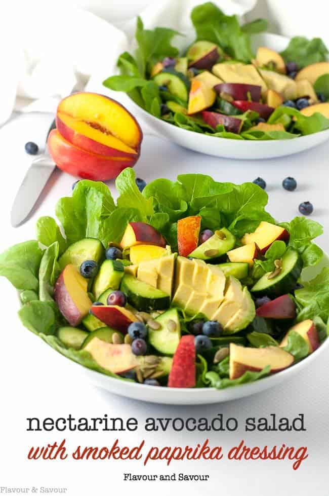 Nectarine Avocado Salad with Smoked Paprika Dressing