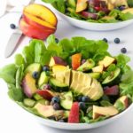 Sweet stone fruit, creamy avocados, and crisp cucumbers drizzled with a smoky dressing make a superb summertime salad. |www.flavourandsavour.com