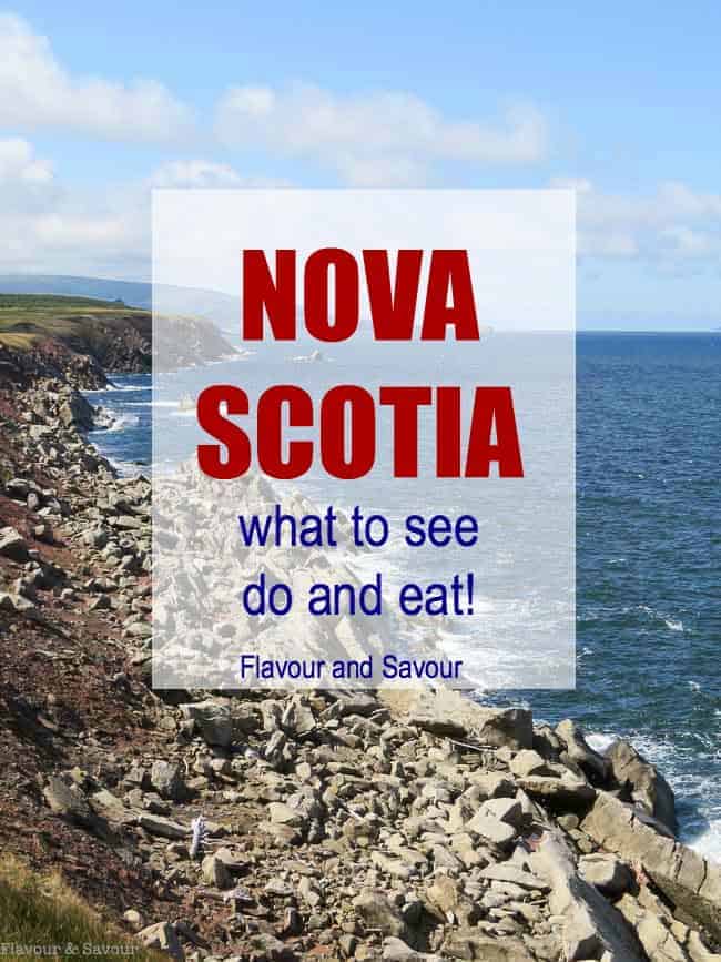 Pinterest pin for Nova Scotia--What to see, do and eat