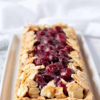 Gluten Free Sour Cherry Almond Tart. |www.flavourandsavour.com
