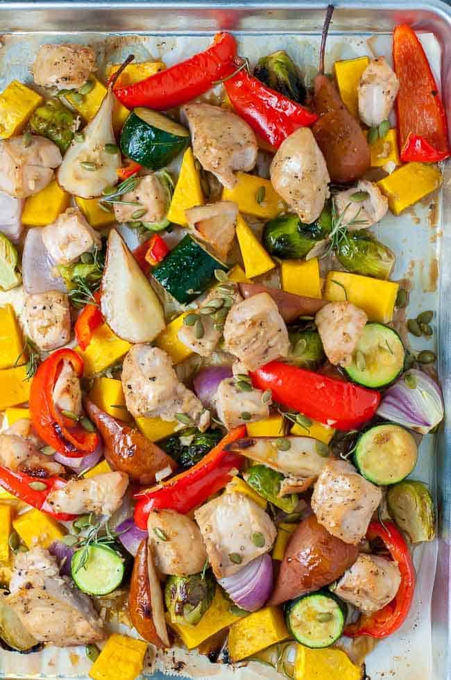 Maple Garlic Chicken Sheet Pan Dinner