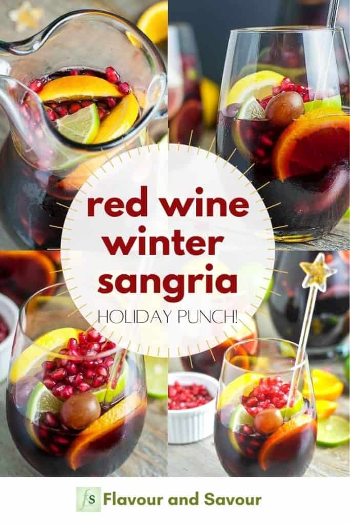 Pinterest image with text Red Wine Winter Sangria