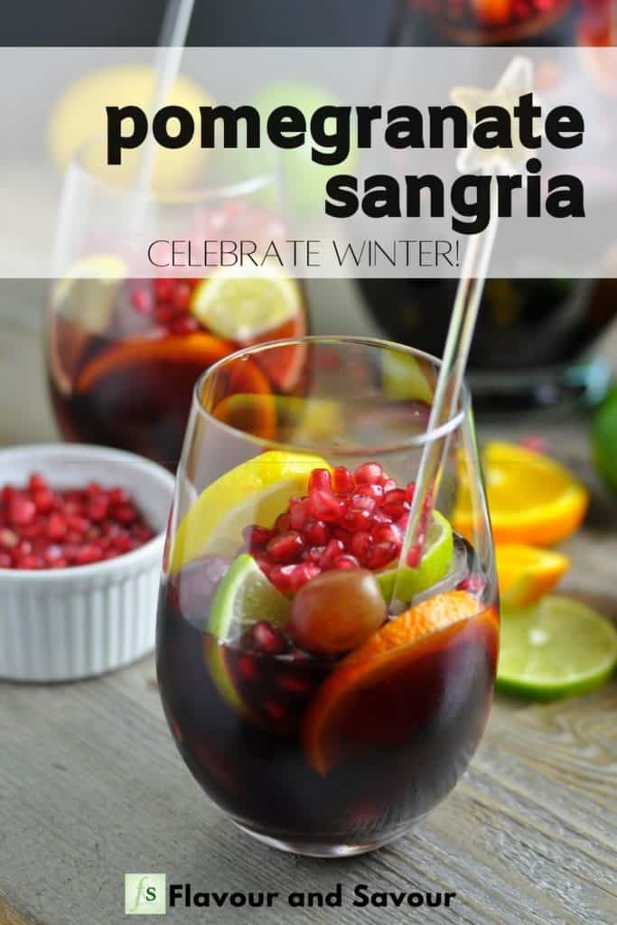 Image with text for Pomegranate Sangria