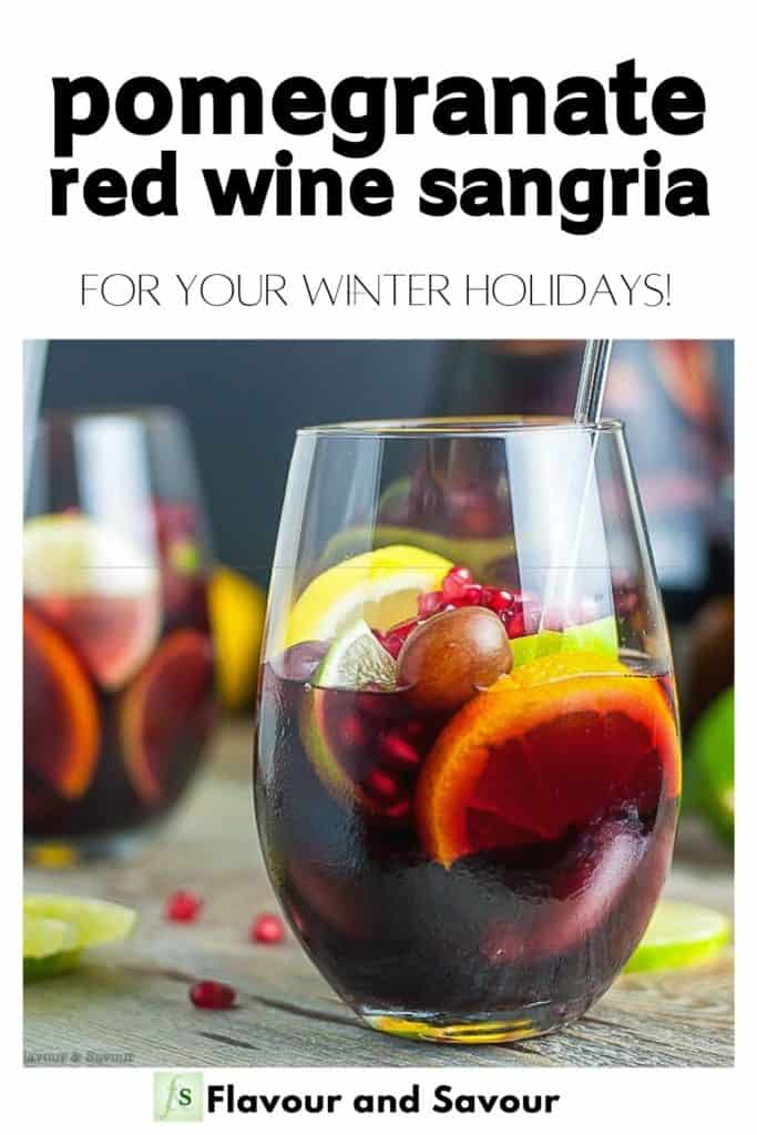 Text and image for Pomegranate Red Wine Sangria