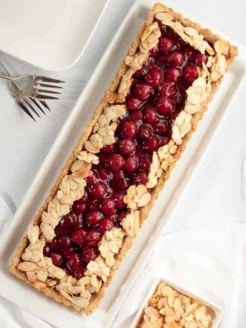 Gluten-Free Sour Cherry Almond Tart |www.flavourandsavour.com