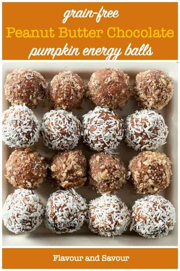 Grain Free Peanut Butter Chocolate Energy Balls title