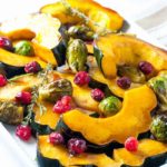 Honey Balsamic Roasted Acorn Squash and Brussels Sprouts | www.flavourandsavour.com