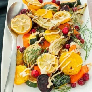 Lemon Tahini Roasted Vegetables