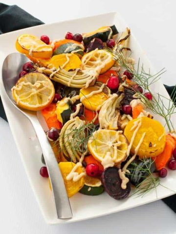 Lemon Tahini Roasted Vegetables