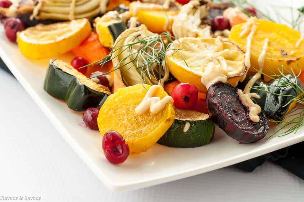 Lemon Tahini Roasted Vegetables 