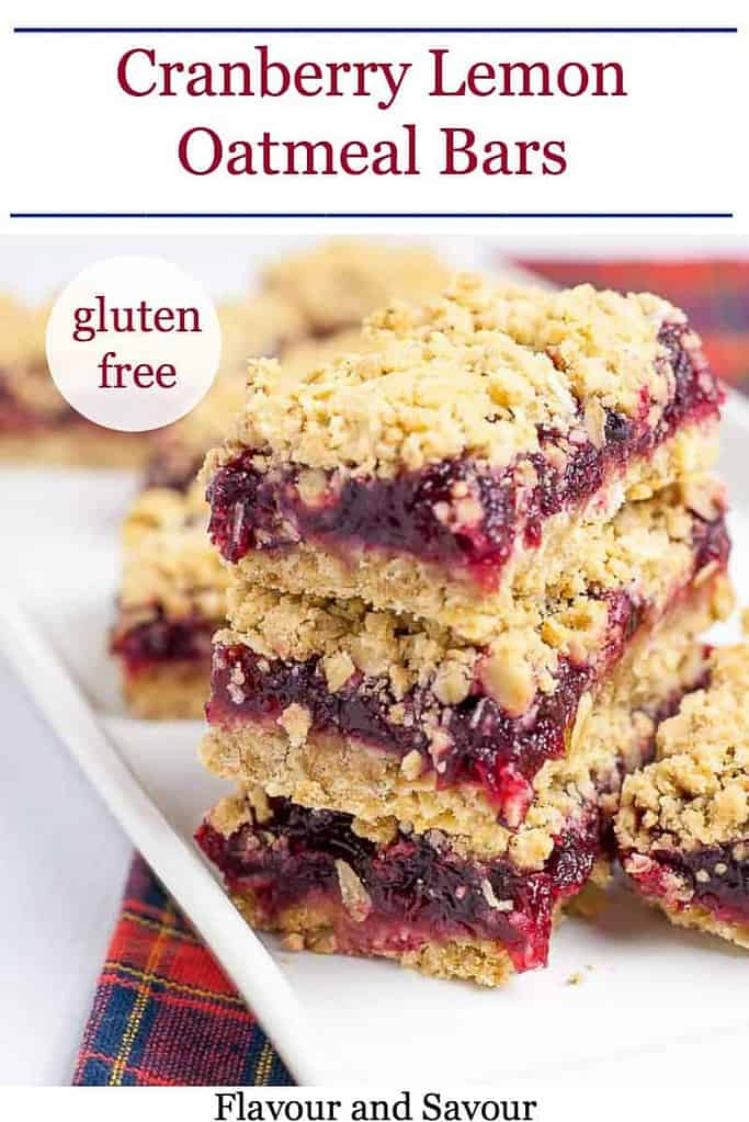 Pinterest pin for Cranberry Lemon Oat Bars