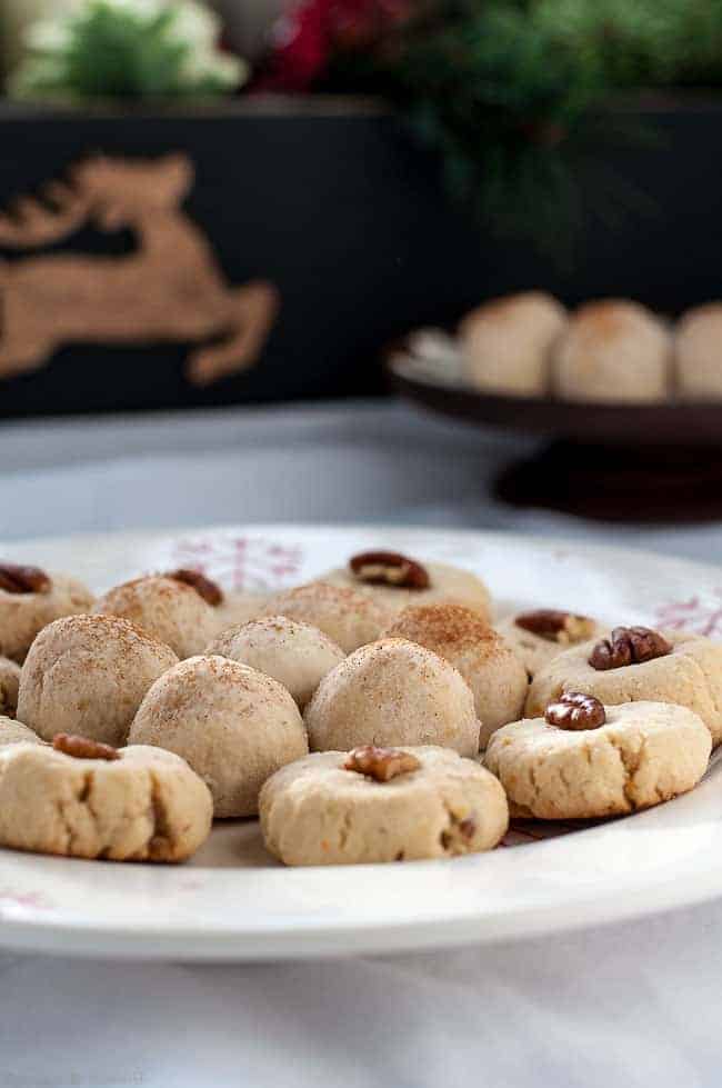 Gluten-Free Almond Shortbread Balls on serving plate