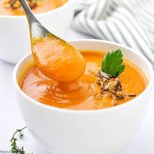 A spoonful of Carrot Ginger Soup