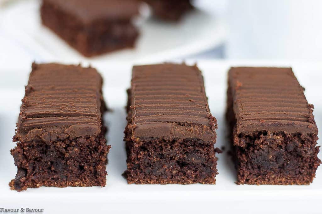 Three bars of grain-free brownies