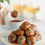 Spicy Thai Turkey Cocktail Meatballs with Dipping Sauce