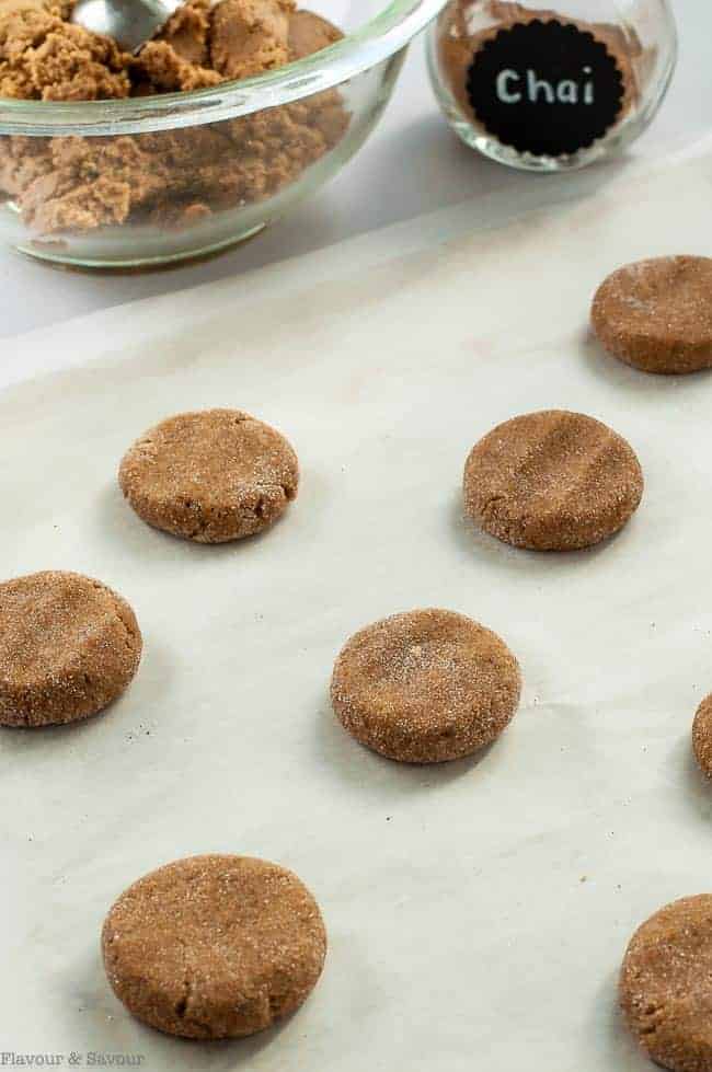 How to flatten dough for Gluten-Free Chai Spiced Snickerdoodles