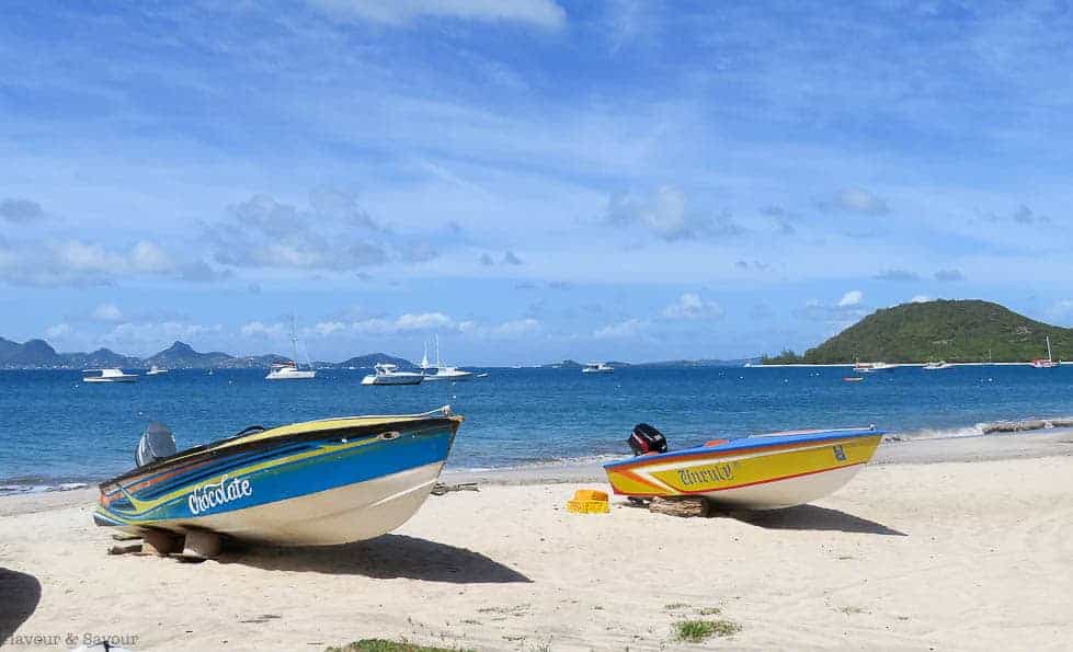 Boats on the Beach on Petite Martinique Island