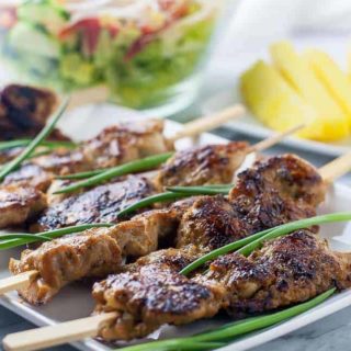 Ginger-Garlic Glazed Korean Chicken Skewers