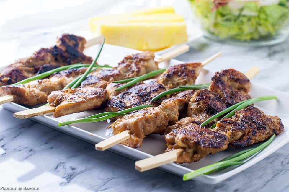 Ginger-Garlic Glazed Korean Chicken Skewers