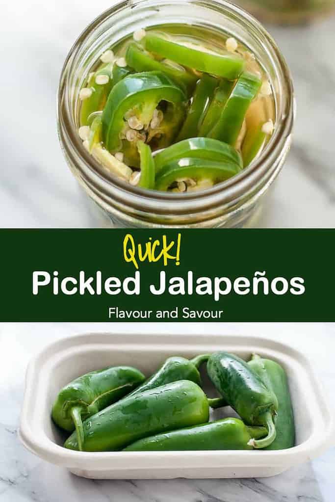 pinterest pin Quick Pickled Jalapenos