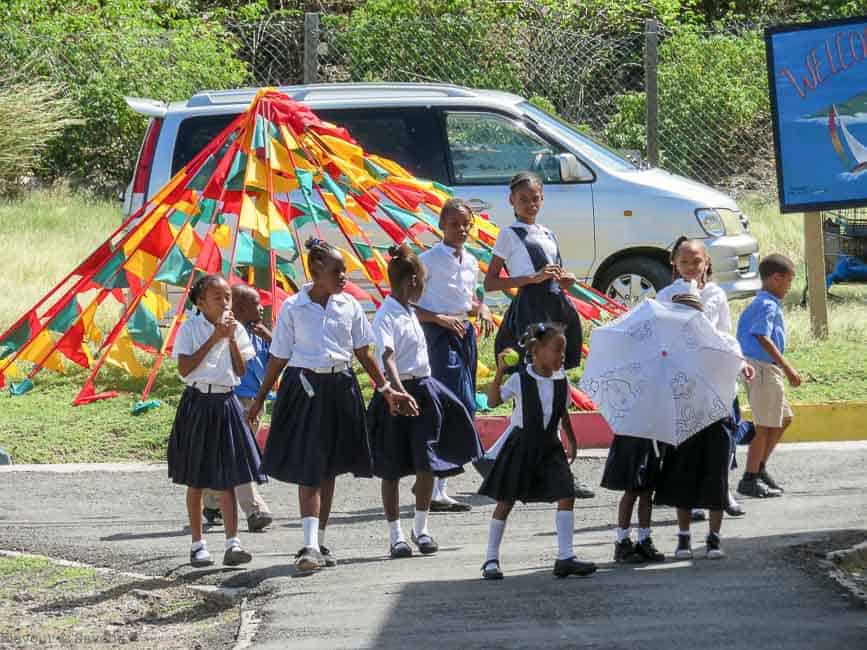 School kids during recess on Petite Martinique