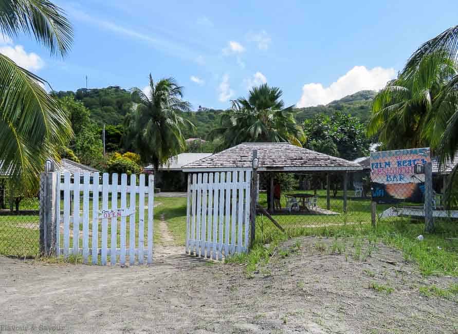 Entrance to Palm Beach Restaurant and Bar on Petite Martinique St. Vincent and the Grenadines