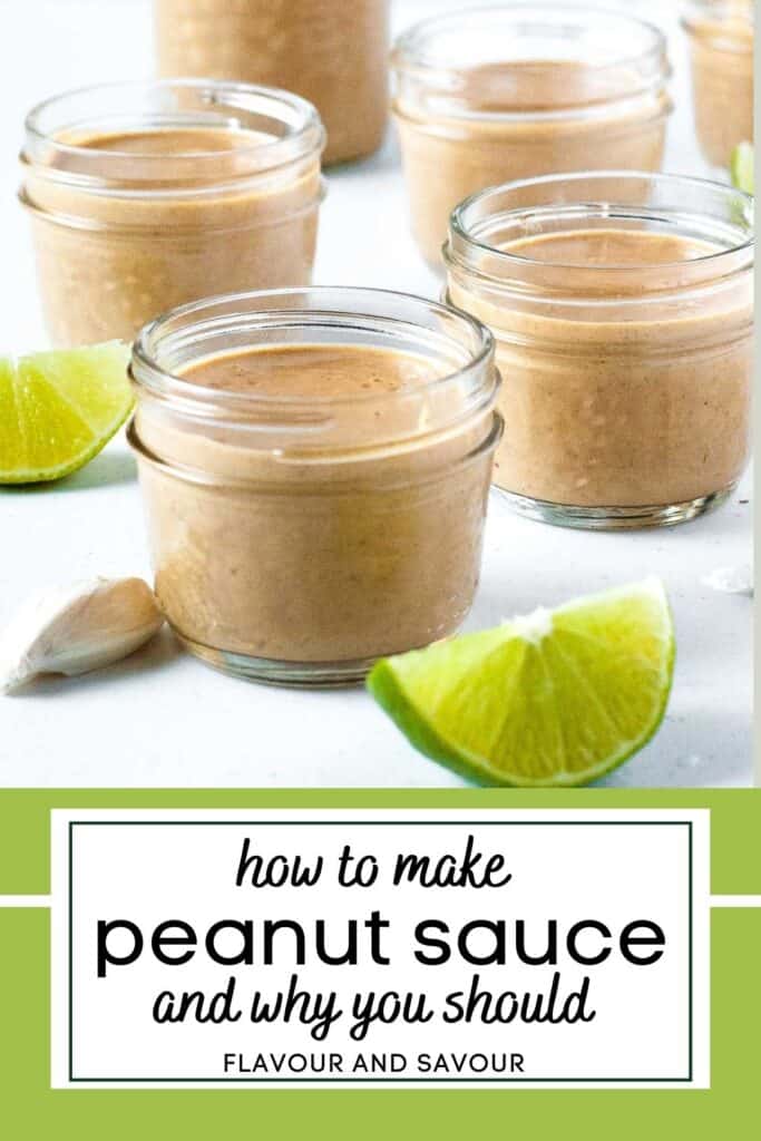 Image with text for homemade peanut sauce.