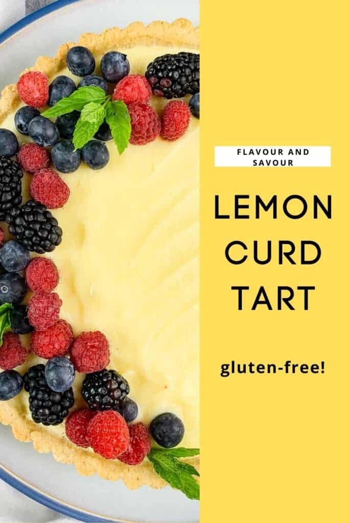 Gluten-free Lemon Curd Tart image with text overlay