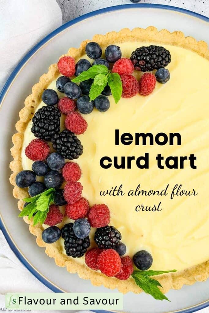 Text and image for Lemon Curd Tart with almond flour crust
