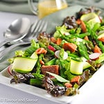 Asparagus Smoked Salmon Salad with Sesame Miso Vinaigrette