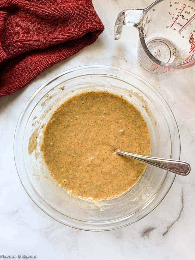 Combining chia with peanut butter mixture