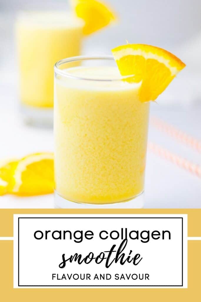 text with image for orange collagen smoothie