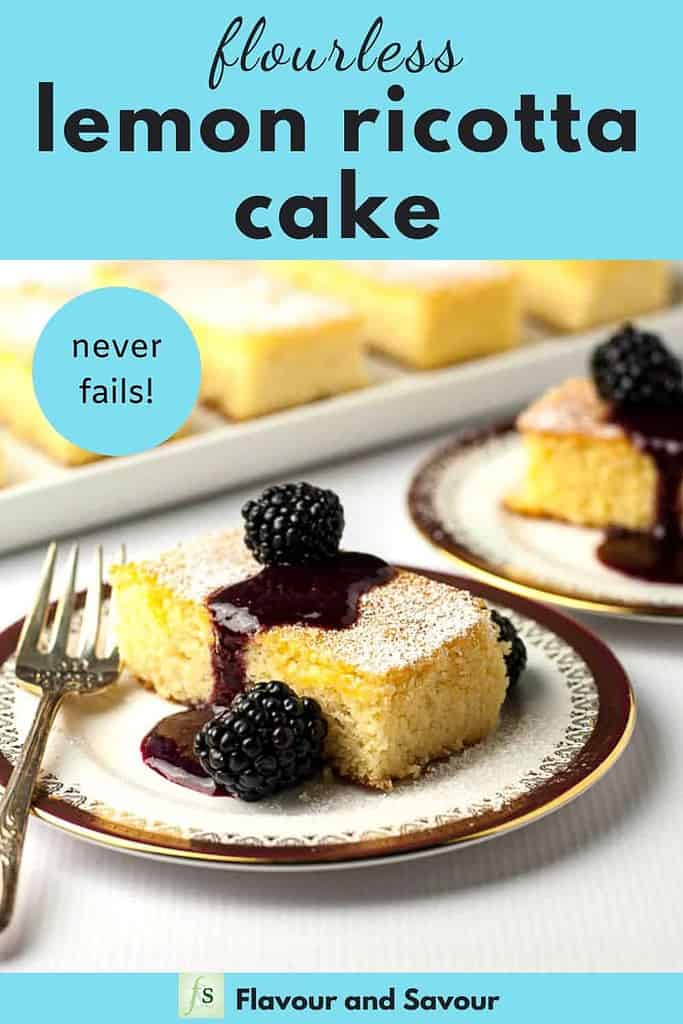 Flourless Lemon Almond Ricotta Cake pin