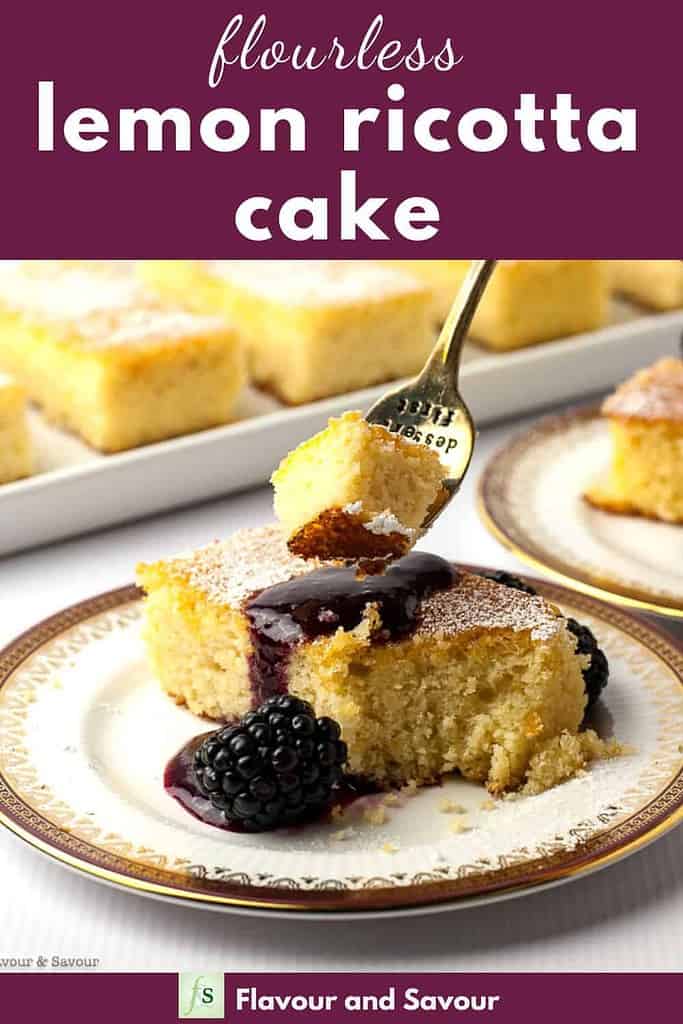 Flourless Lemon Almond Ricotta Cake pinterest pin
