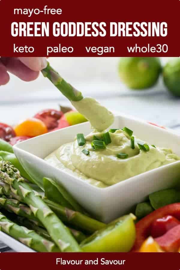 PInterest pin for Mayo Free Green Goddess Dressing