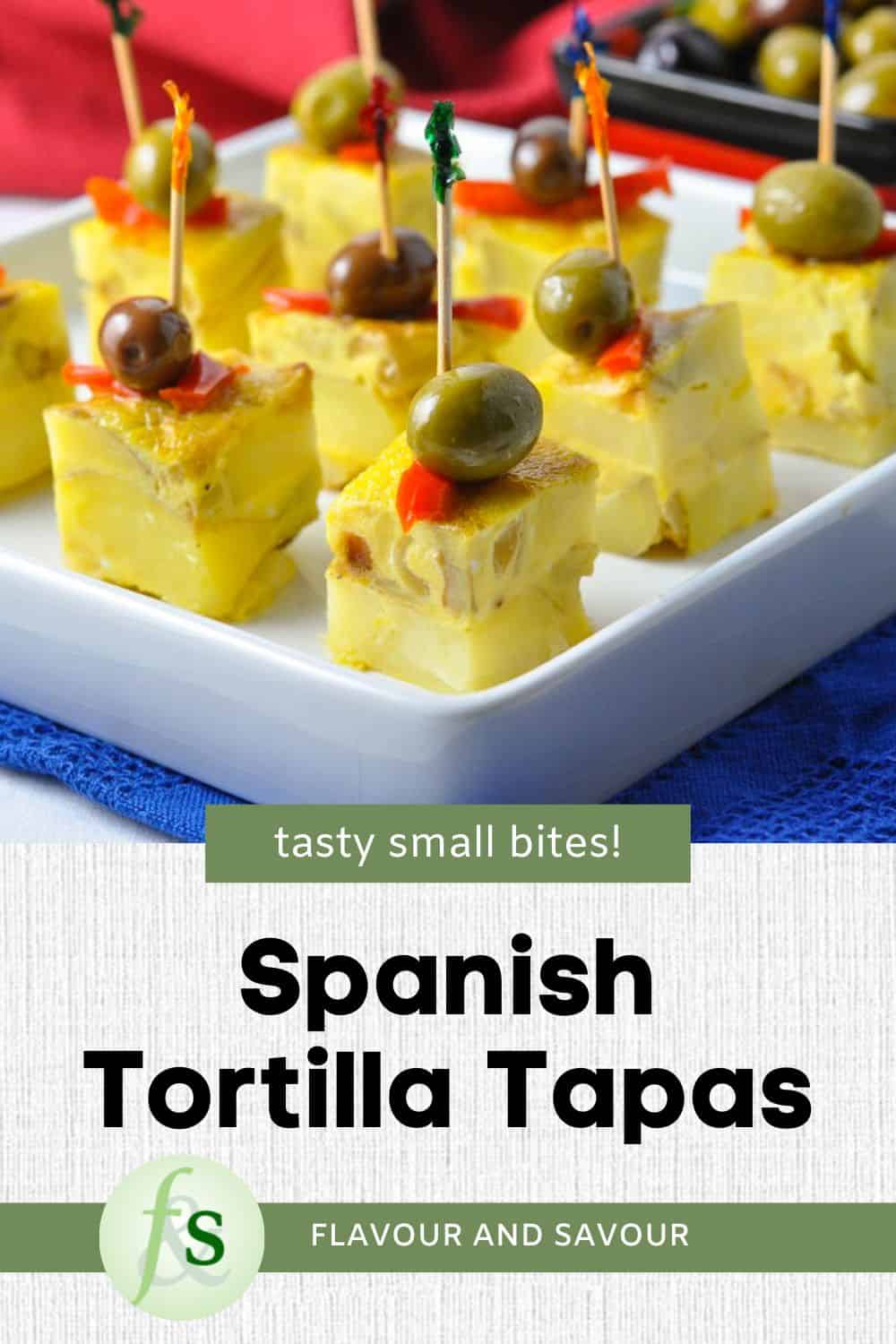 Image with text for tortilla española tapas.
