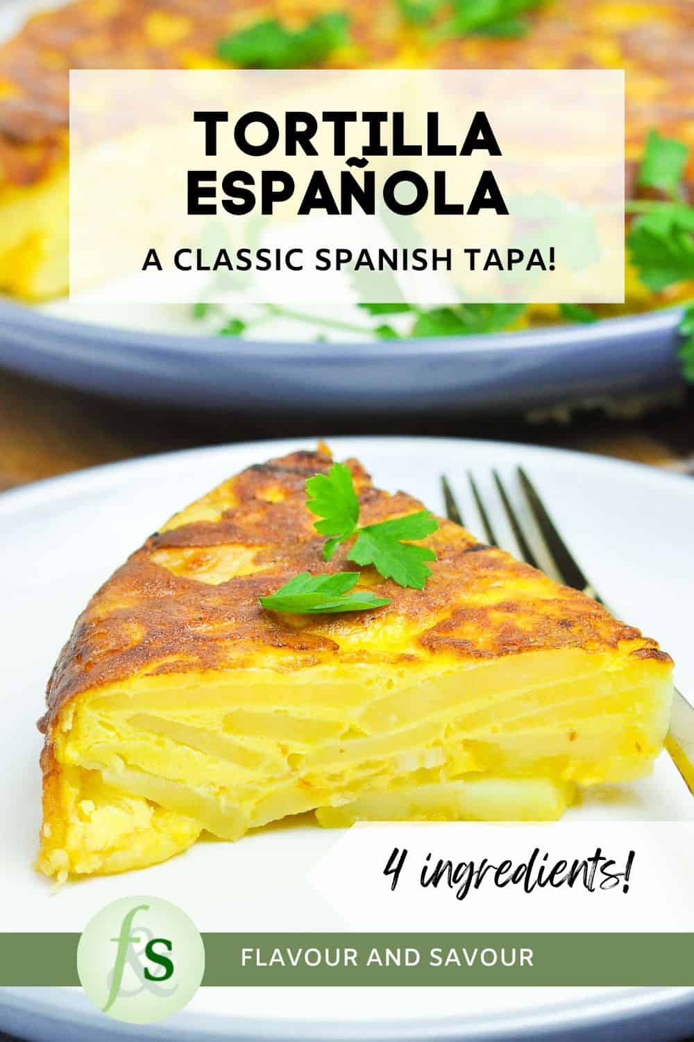 Image with text for tortilla española.