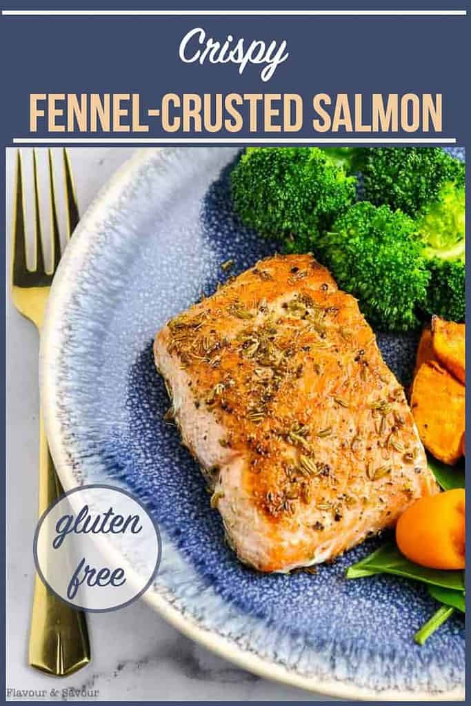 Pinterest pin for Fennel Crusted Salmon
