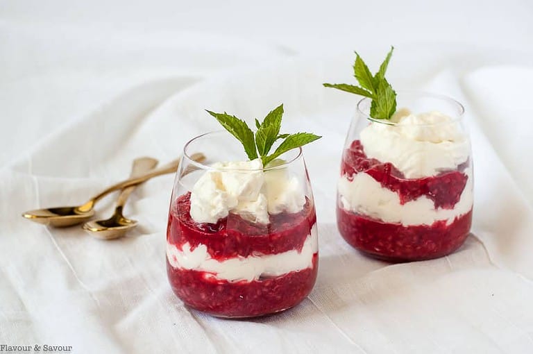 Easy Raspberry Rhubarb Fool Recipe - Flavour and Savour