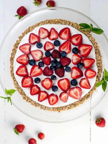 Gluten Free Fruit Pizza Red White and Blue